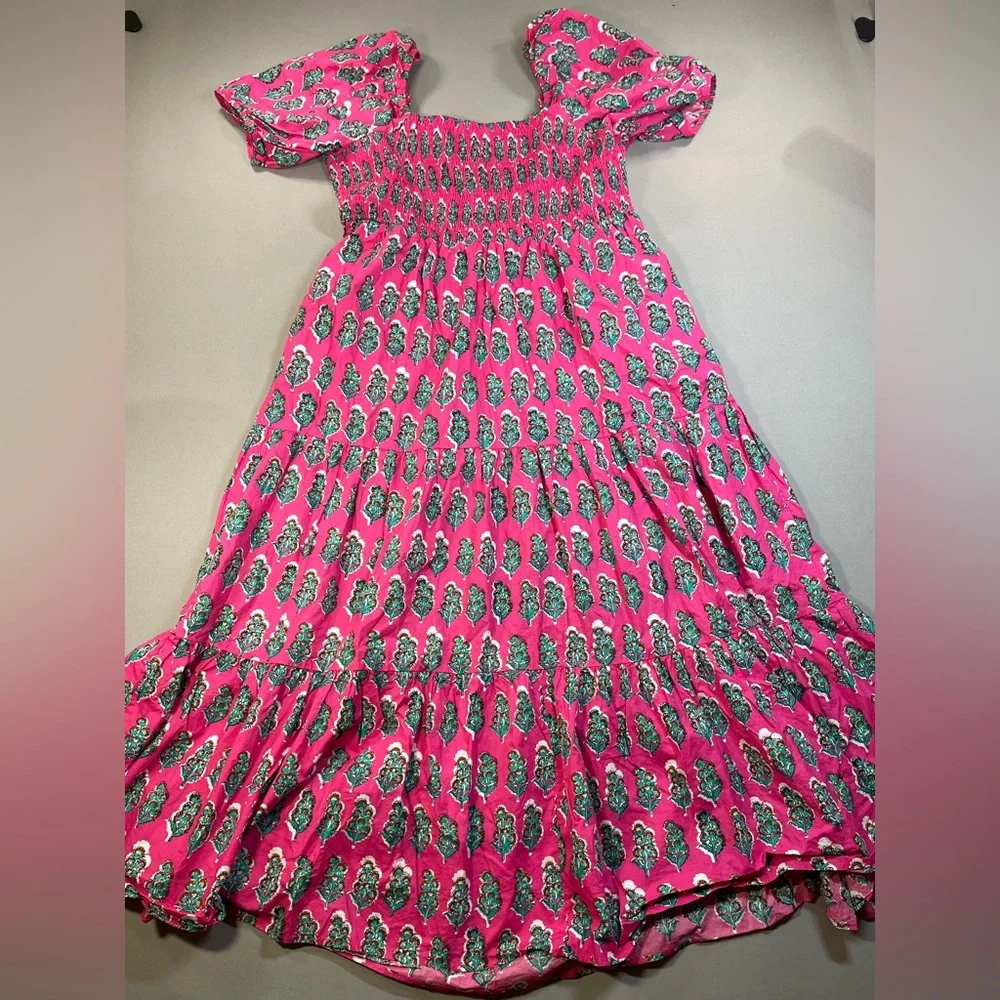 Boden Smocked Bodice Maxi Dress, Artisan Bloom Floral Pattern - Womens 20-22R - Picture 2 of 16